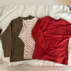 Zara 3-pack long sleeve shirts